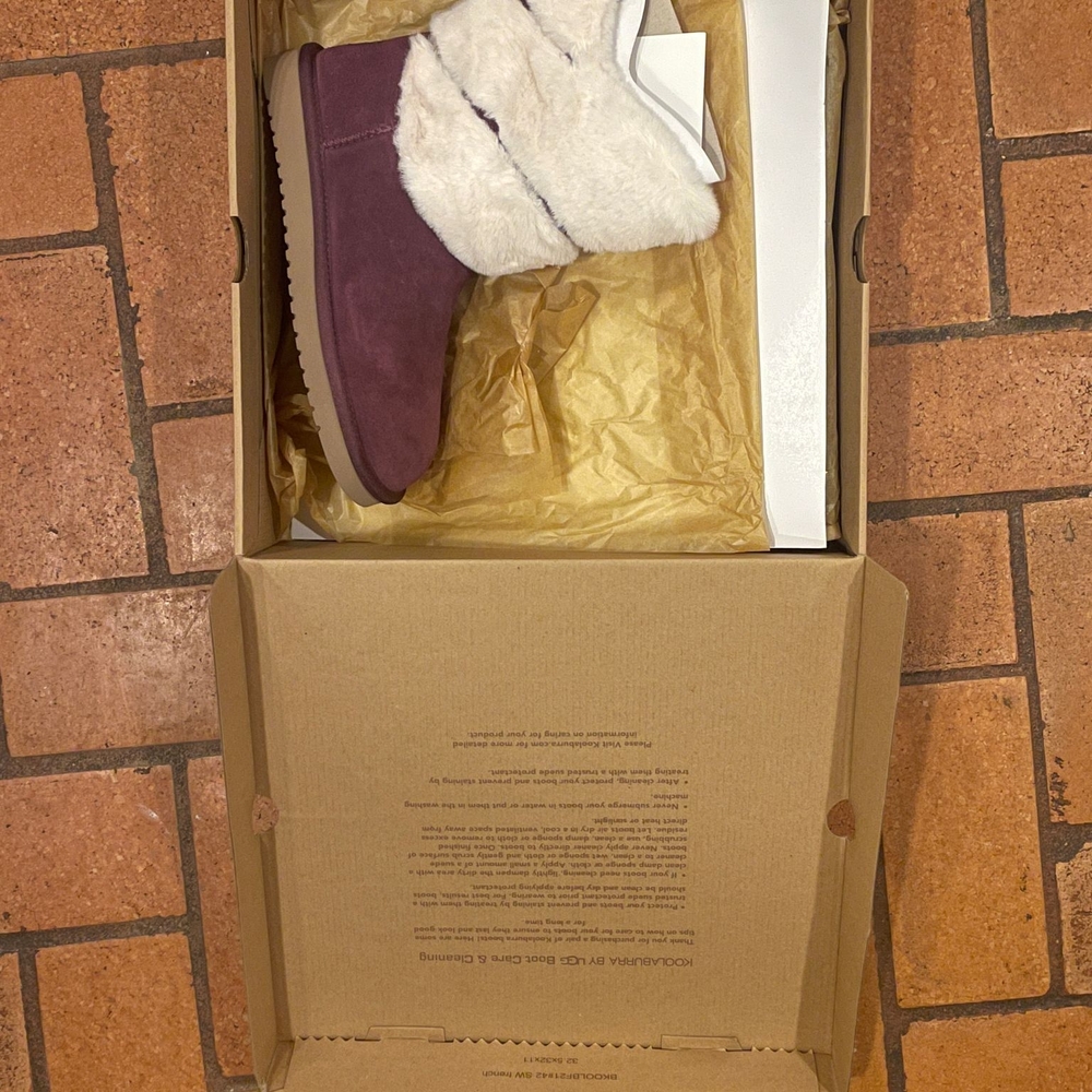 Plush Purple and White Boots